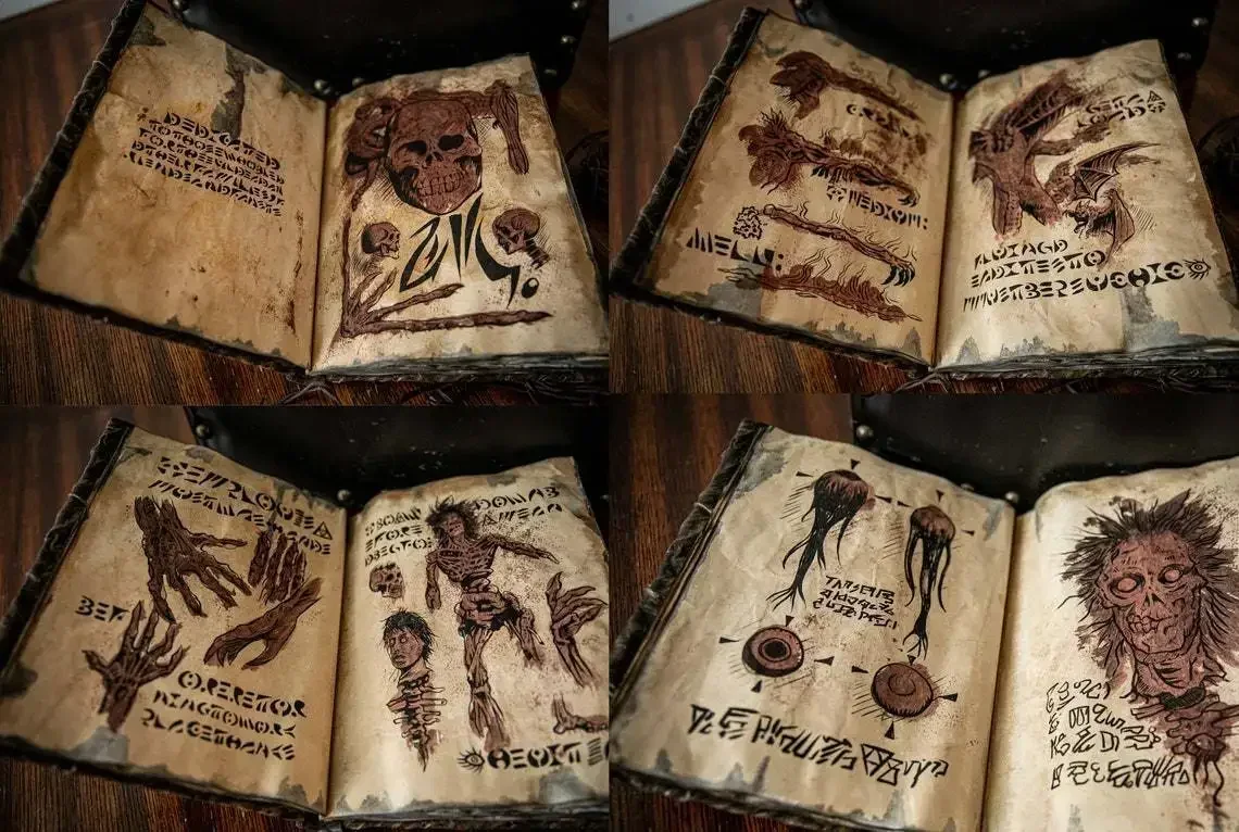 Art Craft Book - หนังสือเวทมนตร์วินเทจ Necronomicon - หนังสือเรียกผีเวทมนตร์ดำ 25 หน้า