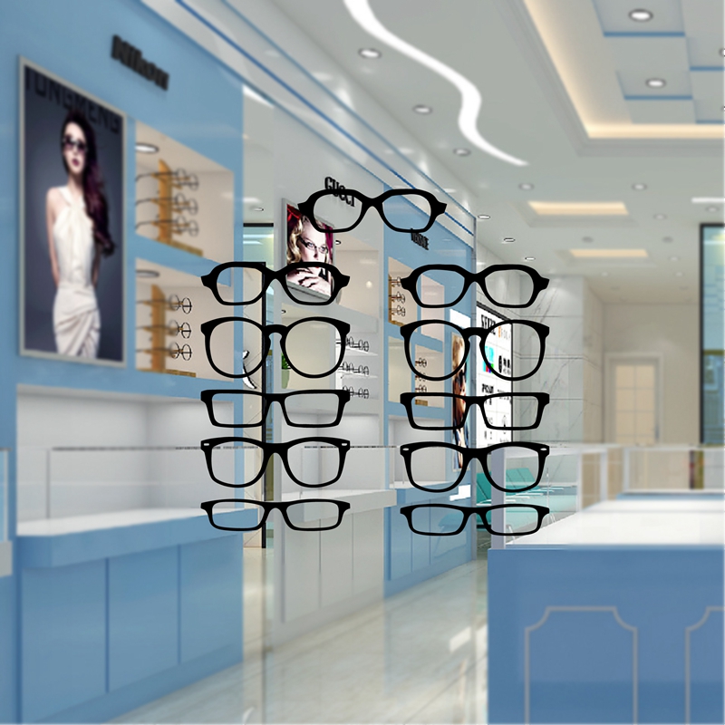 Art Craft Glasses - แว่นตา Hipster แถบไวนิลสติ๊กเกอร์ติดผนัง Optical Shop กระจกหน้าต่าง