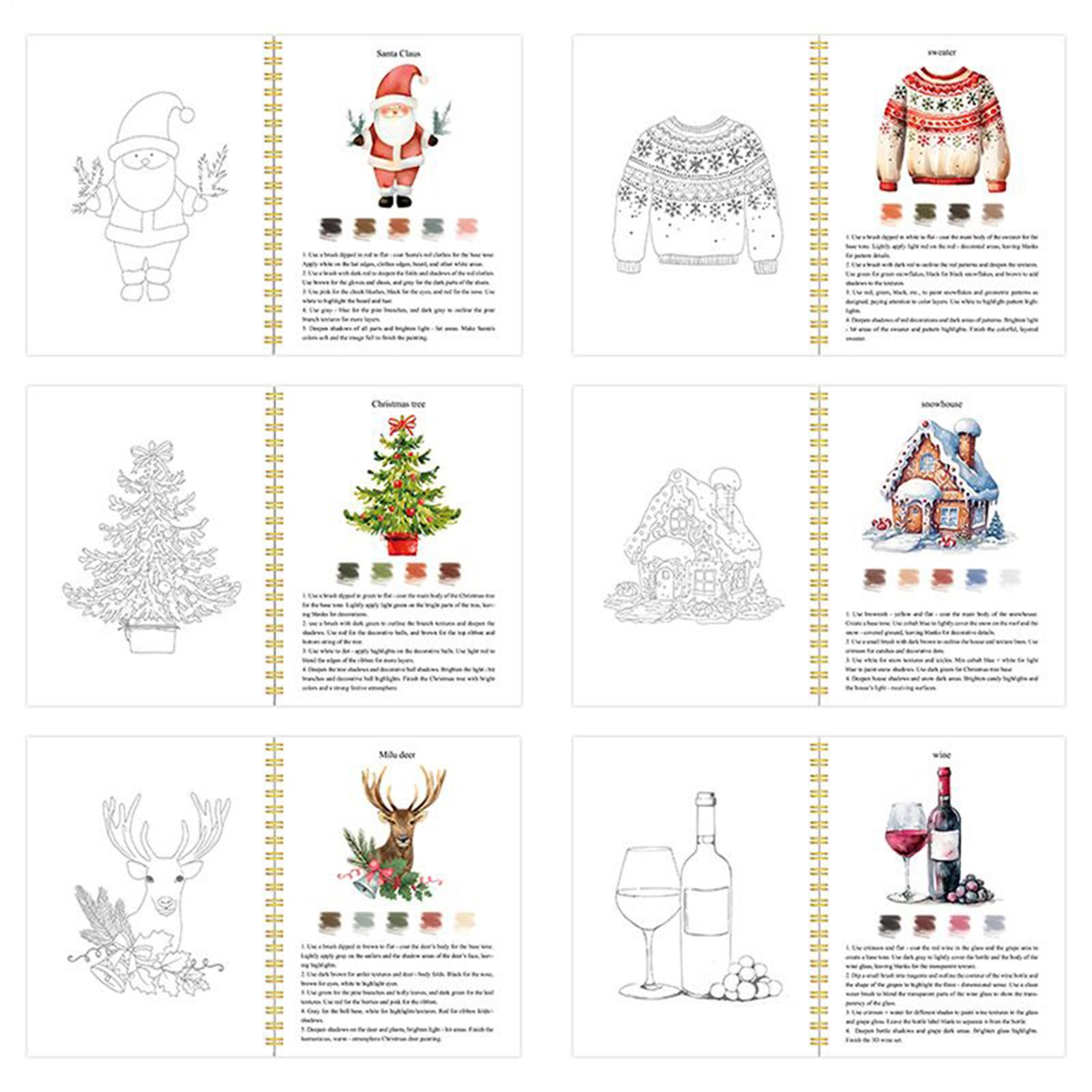 Art Craft Book - สมุดงานสีน้ำสำหรับผู้เริ่มต้น สมุดงานสีน้ำคริสต์มาส สมุดระบายสี งานศิลปะ งานฝีมือ กระดาษวาดภาพ