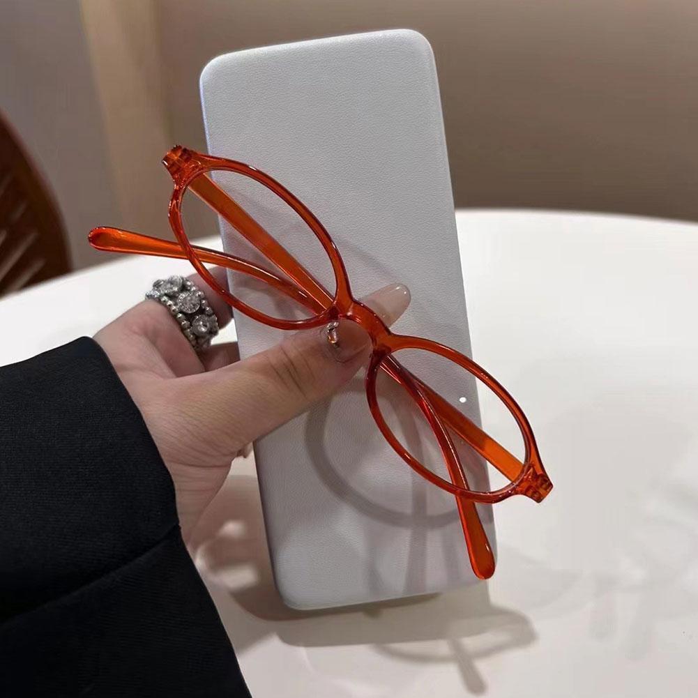 Art Craft Glasses - แว่นตาทรงรีสไตล์เรโทรสำหรับผู้หญิง Y2K แว่นตาแฟชั่นญี่ปุ่นและเกาหลี กรอบสีแดงเขียว แว่นตาตกแต่ง แว่นกรองแสงคอมพิวเตอร์ป้องกันแสงสีฟ้า