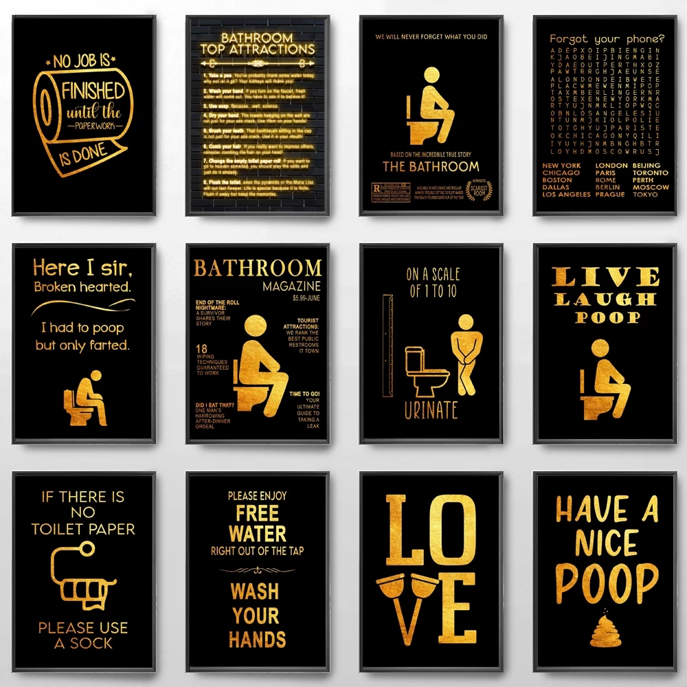Art Craft Quotes - Funny Pee Craft อ้างป้ายโปสเตอร์พิมพ์ที่น่าตื่นตาตื่นใจประสบการณ์ศิลปะบนผนังภาพภาพวาดผ้าใบ5 Star ห้องน้ำการตกแต่งบ้าน