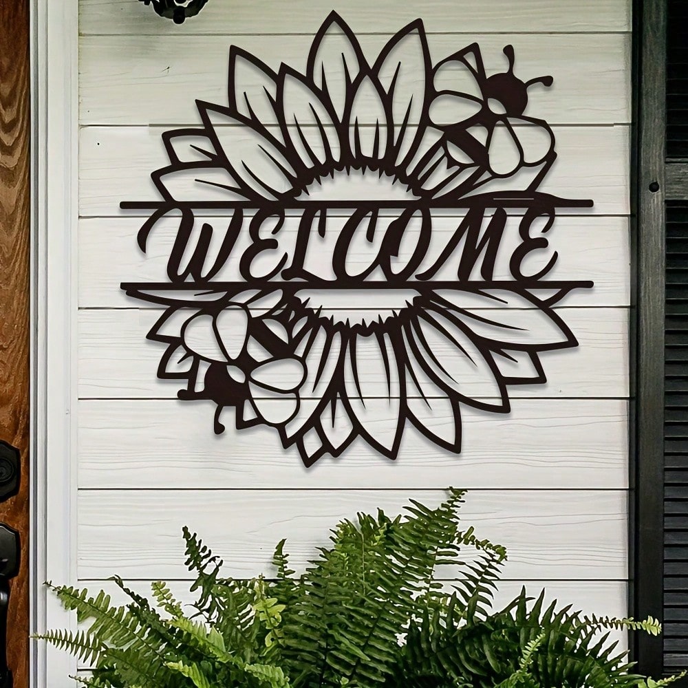 Art Craft Room - งานศิลปะติดผนังโลหะสไตล์โบโฮ ลายดอกทานตะวัน งานเหล็กแข็งแรง ทนทาน เหมาะสำหรับตกแต่งทางเข้า ระเบียง