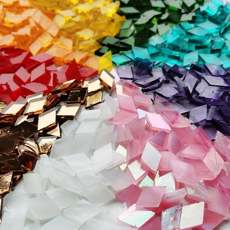 Art Craft Hobbies - 200g เพชรรูปร่างโมเสคกระเบื้องหลายสีโมเสคชิ้น DIY โมเสคทําหินสําหรับหัตถกรรมงานอดิเรกศิลปะ Home Wall