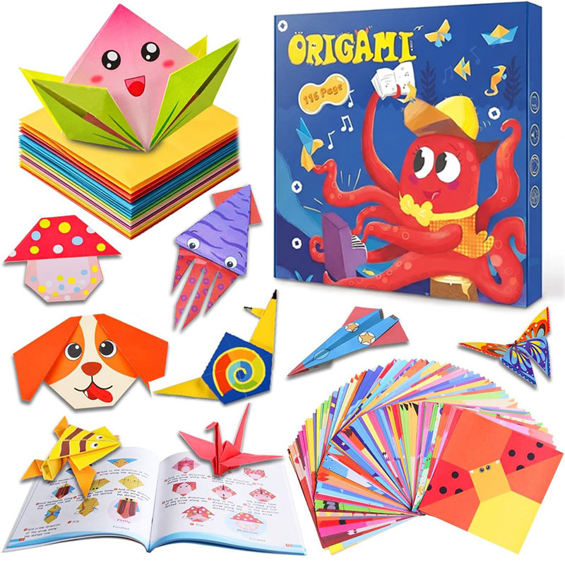 Art Craft Book - ชุดงานฝีมือกระดาษโอริกามิ หนังสือคู่มือ DIY อุปกรณ์งานศิลปะ ชุดกระดาษพับหลากสี โครงการ