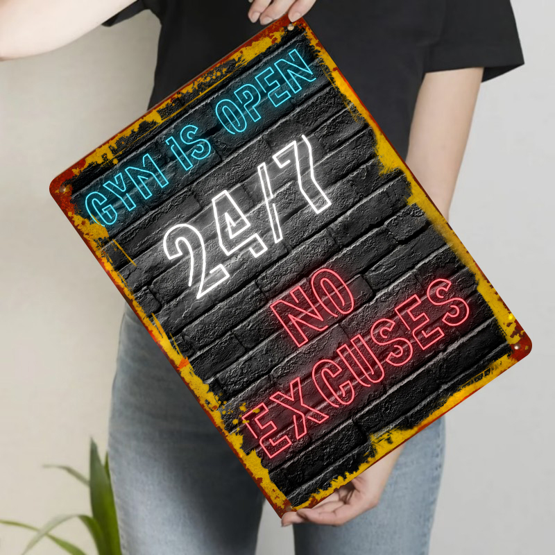 งานศิลปะติดผนังโลหะลายยิม 24/7 - Art Craft Quotes บทวิจารณ์และราคา