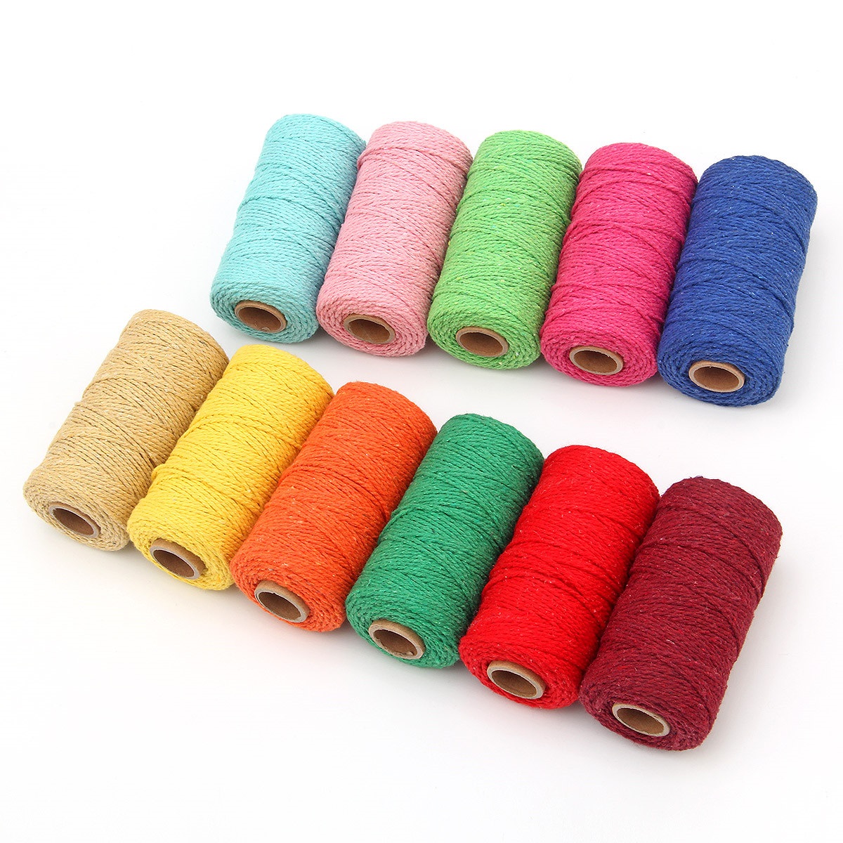 2 มม.เชือก Twisted-Cord 100 M  - Macrame Cord Cotton บทวิจารณ์และราคา