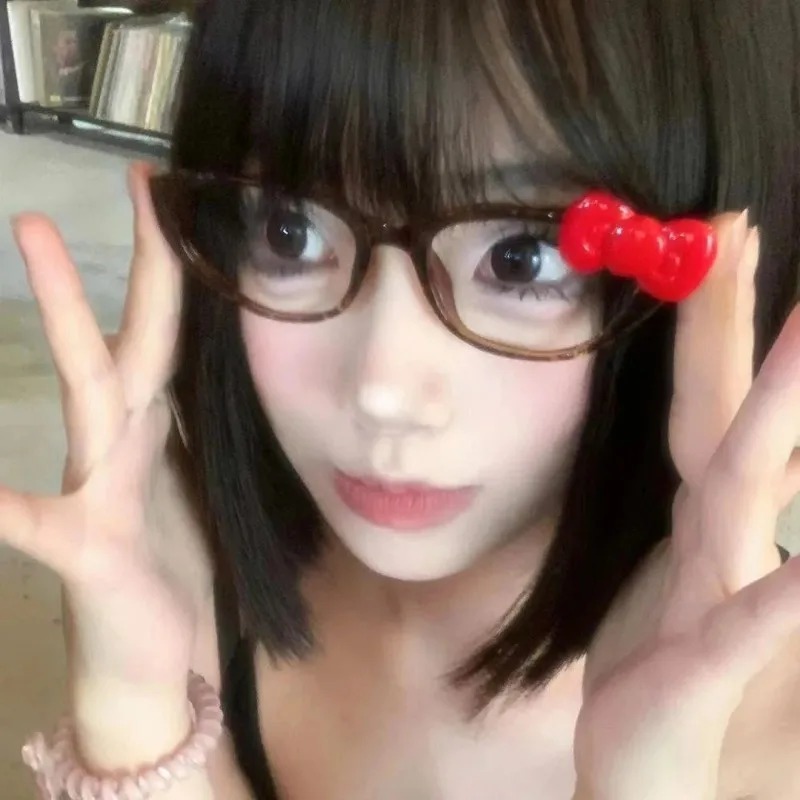 Y2K โบว์สีแดงแว่นตารูปไข่สีแดง - Art Craft Glasses บทวิจารณ์และราคา