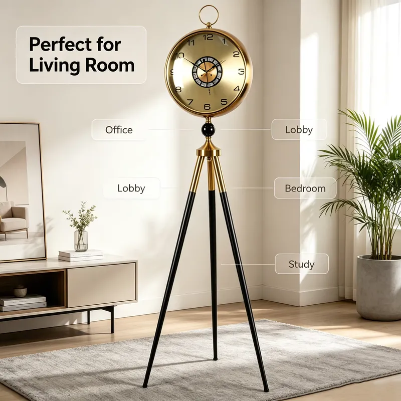 นาฬิกาตั้งพื้นขาตั้งสามขาสีดำท - Art Craft Room บทวิจารณ์และราคา