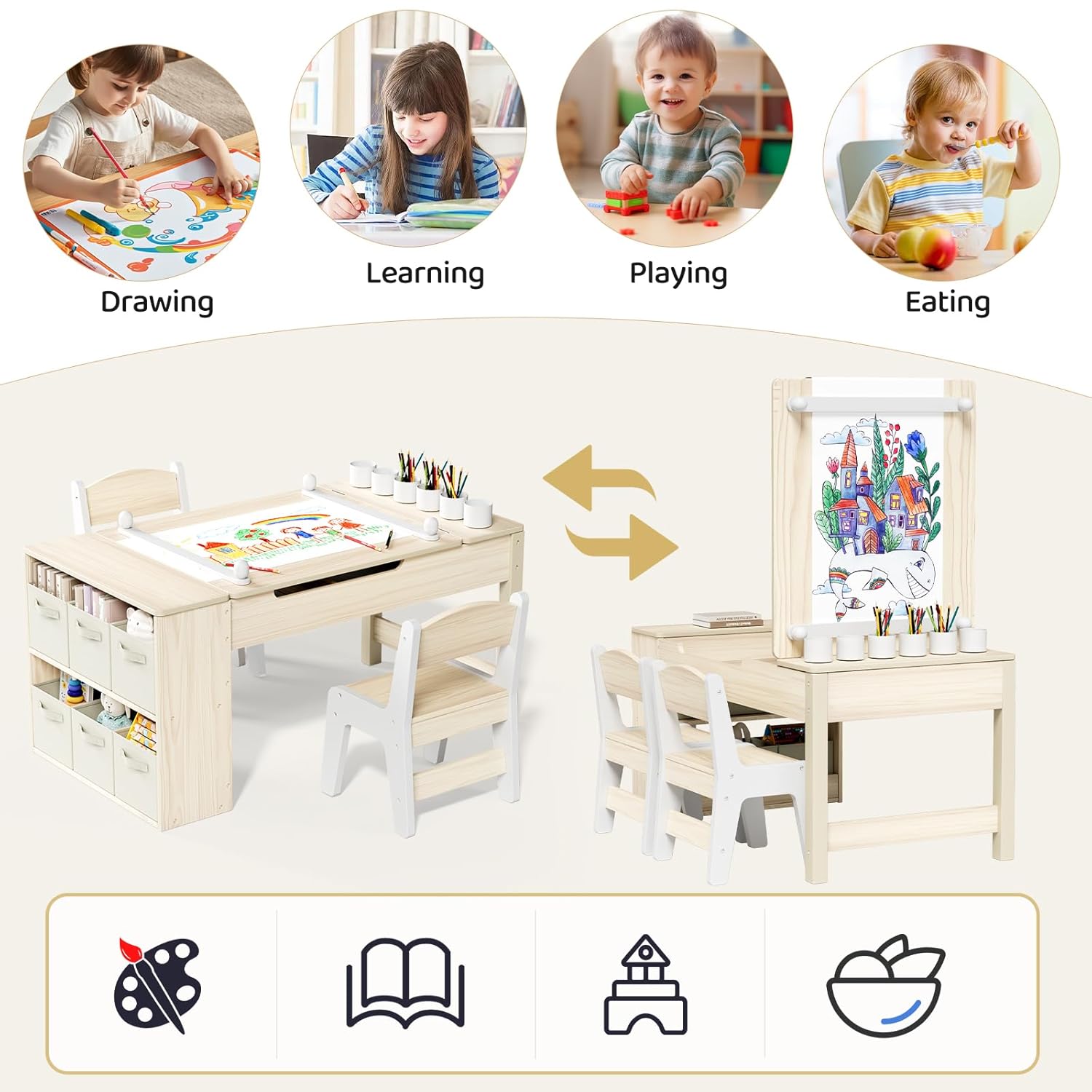 ชุดโต๊ะและเก้าอี้ศิลปะสำหรับเด - School Of Art X Craft บทวิจารณ์และราคา