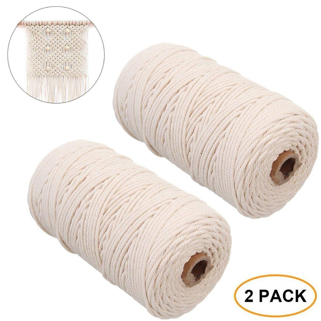 Macrame เชือก 2mm 200M ผ้าฝ้าย - Macrame Cord Cotton บทวิจารณ์และราคา