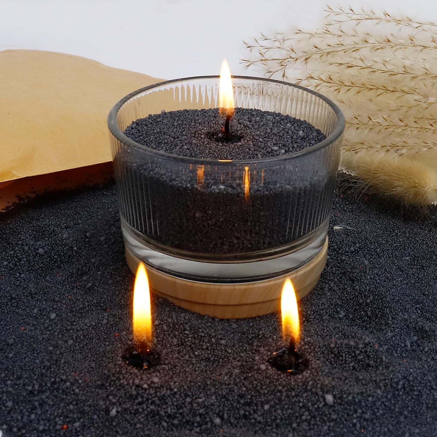 ทรายเทียนสีดำพร้อมไส้เทียน 200 - Candle Making Wax บทวิจารณ์และราคา