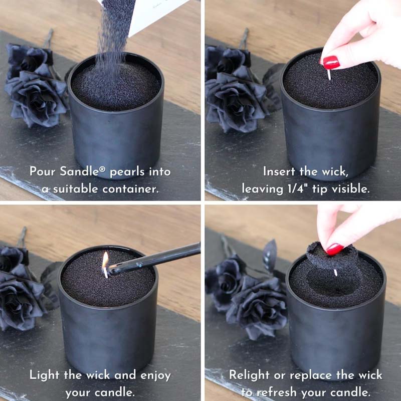ทรายเทียนสีดำพร้อมไส้เทียน 200 - Candle Making Wax บทวิจารณ์และราคา